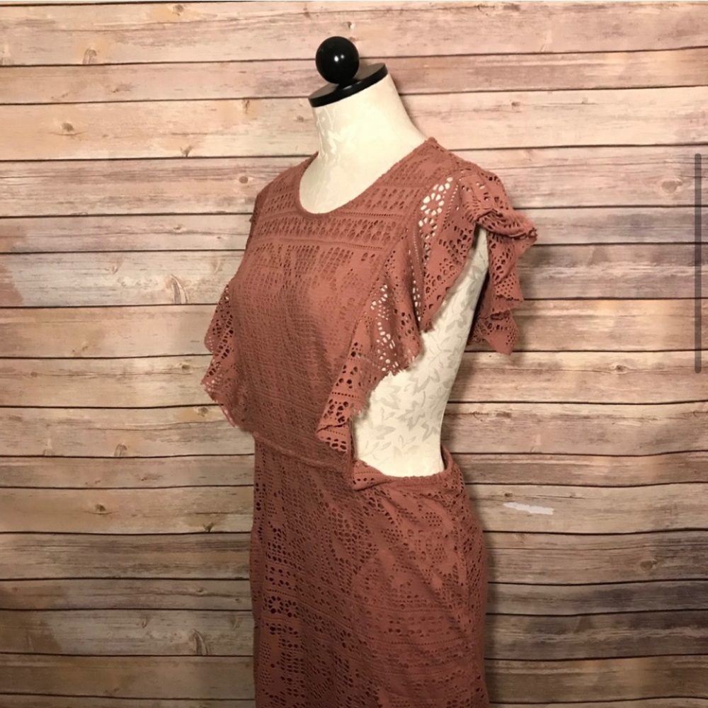 FREE PEOPLE BEACH Lindy Mini Dresz Eyelet - Picture 4 of 8